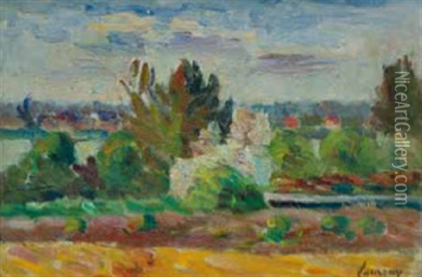 Le Jardin Du Peintre A Verneuil Oil Painting - Abel Louis Alphonse Lauvray