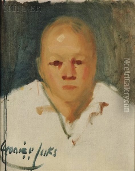 Portrait Of A Clown Without Face Paint Oil Painting - George Benjamin Luks