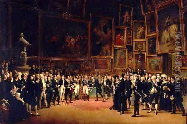 Charles V Distributing Awards to the Artists at the Close of the Salon of 1824 Oil Painting - Francois - Joseph Heim