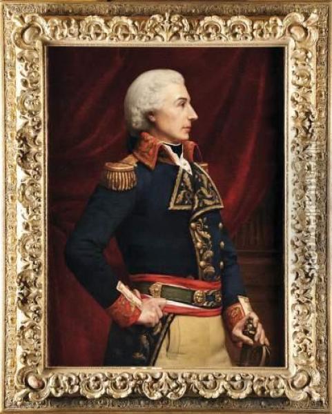 Portrait De Gilbert Du Motier Marquis De La Fayette Oil Painting - Maxime Faivre