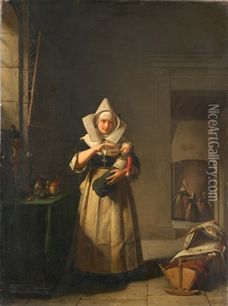 Die Barmherzige Schwester Oil Painting - Michel Philebert Genod