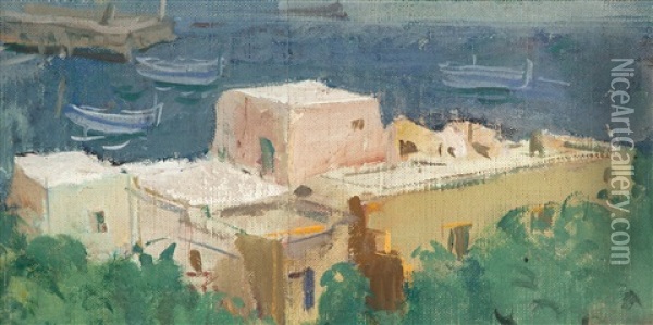 Port De Calvi Oil Painting - Alexander Evgenievich Iacovleff