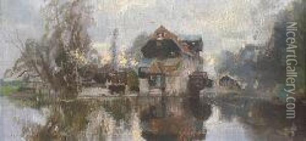 Watermill Oil Painting - John Lochhead