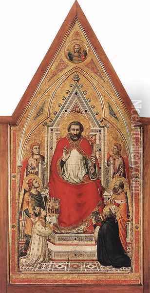 The Stefaneschi Triptych- St Peter Enthroned c. 1330 Oil Painting - Giotto Di Bondone