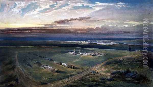 The Graves on Cathcarts Hill, plate from The Seat of War in the East, pub. by Paul and Dominic Colnaghi nd Co., 1856 Oil Painting - William Simpson
