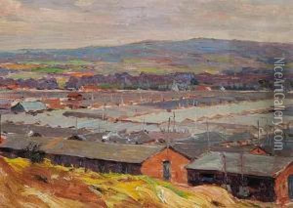 Northern Mining Town Oil Painting - John William Beatty
