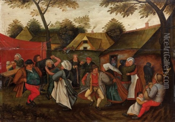 La Danse De La Mariee Oil Painting - Marten van Cleve the Elder