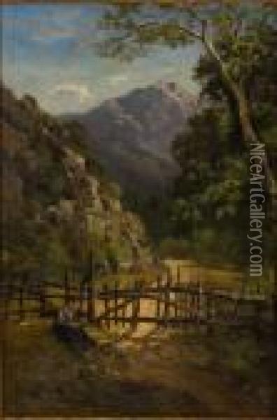 Mountain Path Oil Painting - Thomas Bartholomew Griffin