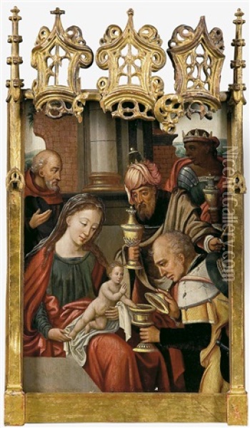 Adoracion De Los Magos Oil Painting - Pieter Coecke van Aelst the Elder