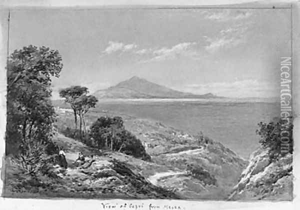 View of Capri from Massa Oil Painting - Charles Rowbotham