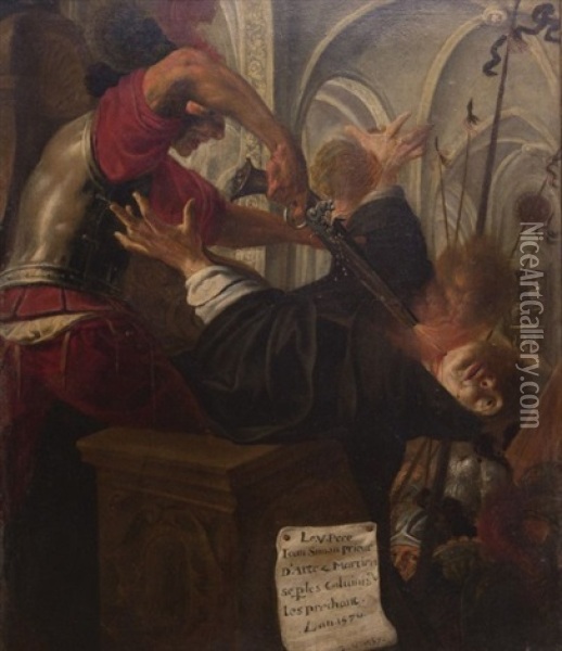 L'assassinat Du Pere Jean Simon D'artez Marini Oil Painting - Ambroise Fredeau