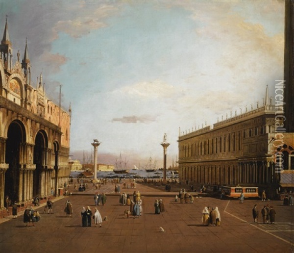 Venice, A View Of The Piazzetta Looking South Toward The Bacino Di San Marco Oil Painting -  Canaletto