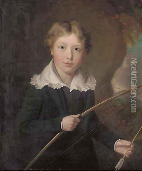 Portrait of a young boy Oil Painting - William J. Pringle