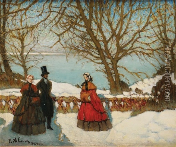Un Beau Jour D'hiver A Paris Oil Painting - Peter Alexanrovitch (Pierre) Nilouss