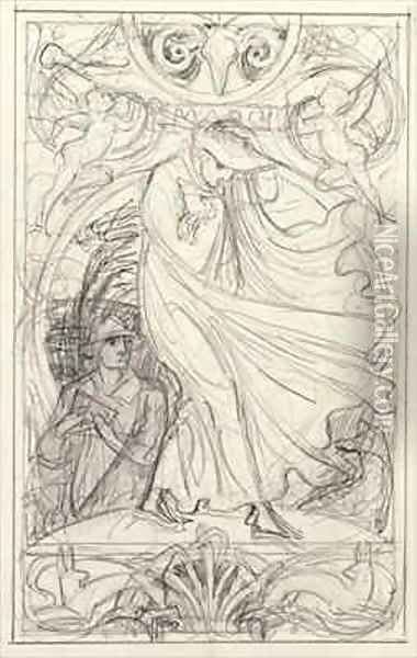 Preparatory drawing for a calendar Oil Painting - Walter Crane