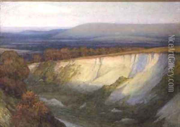 Evening Light Falling on a Quarry Oil Painting - Sir Frank Dicksee