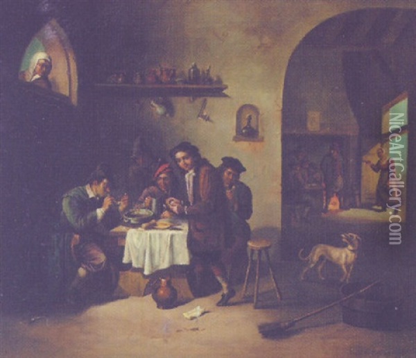 Tavern Scene Oil Painting - Herman Frederik Carel ten Kate