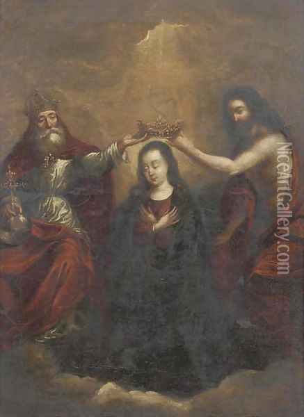 The Coronation of the Virgin Oil Painting - Bartolome Esteban Murillo