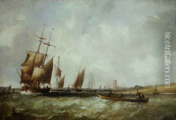 Shipping in the Bristol Channel Oil Painting - Alfred Vickers