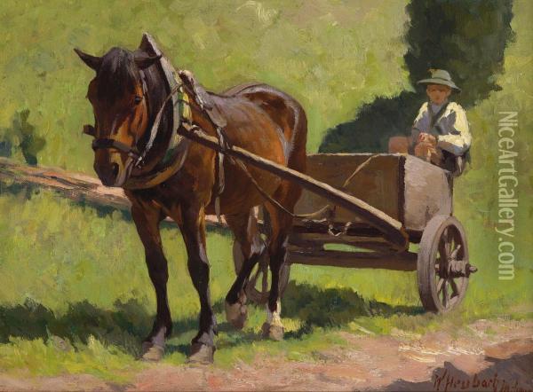 Junge Mit Pferdekarren Oil Painting - Walter Heubach