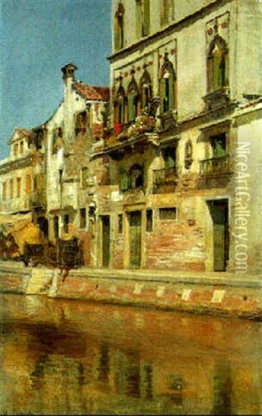 Casa Del Tutoretta, Venice Oil Painting - Vincenzo Caprile