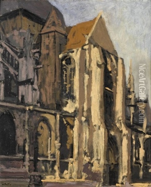 South Facade Of St. Jacques, Dieppe Oil Painting - Walter Sickert