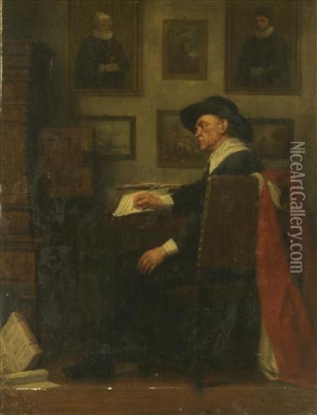 The Master In His Study Oil Painting - William Haines