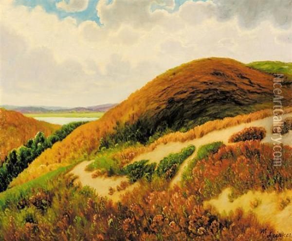 Hill Scene Oil Painting - Wilhelm Ferdinand Leisner