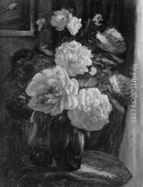 Pfingstrosen In Einer Vase Oil Painting - Ferdinand Zix