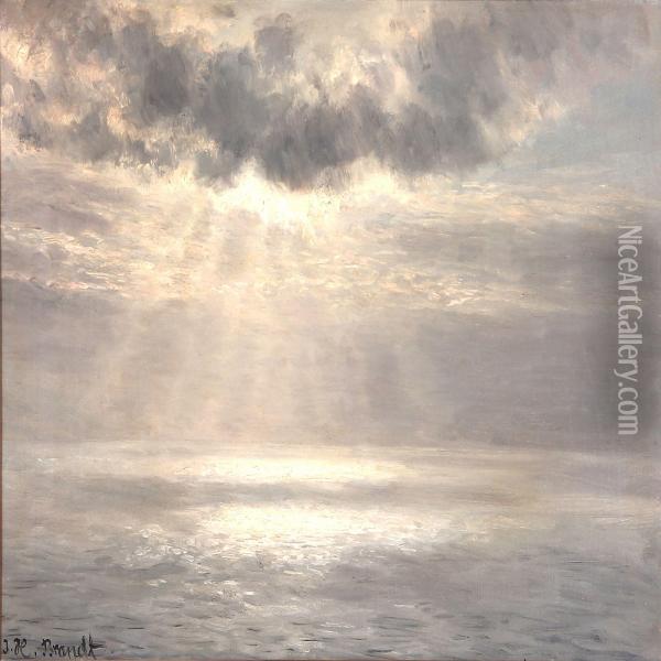 Sun Beams Over The Sea Oil Painting - Johannes Herman Brandt