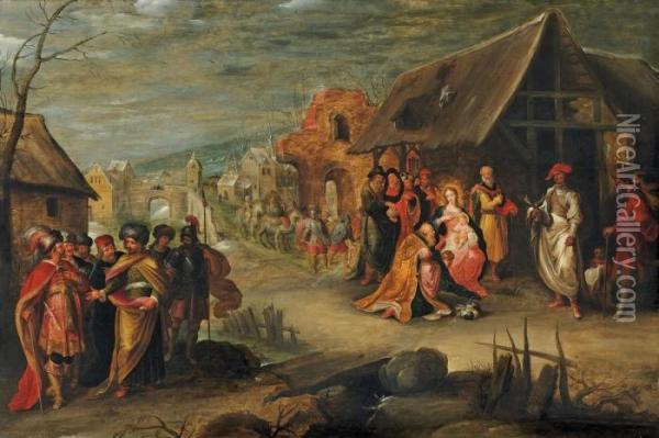 Anbetung Der Konige Oil Painting - Frans II Francken