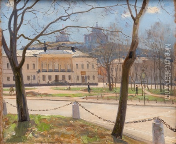 The Old Academy House, Turku Oil Painting - Victor Westerholm