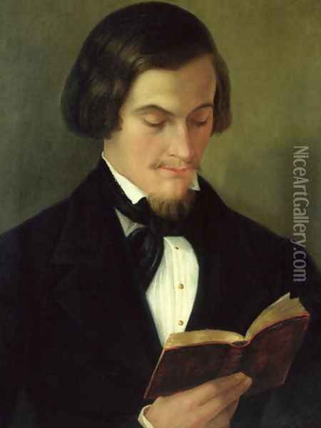 Portrait of the poet Heinrich Heine 1797-1856 Oil Painting - Amalia Keller