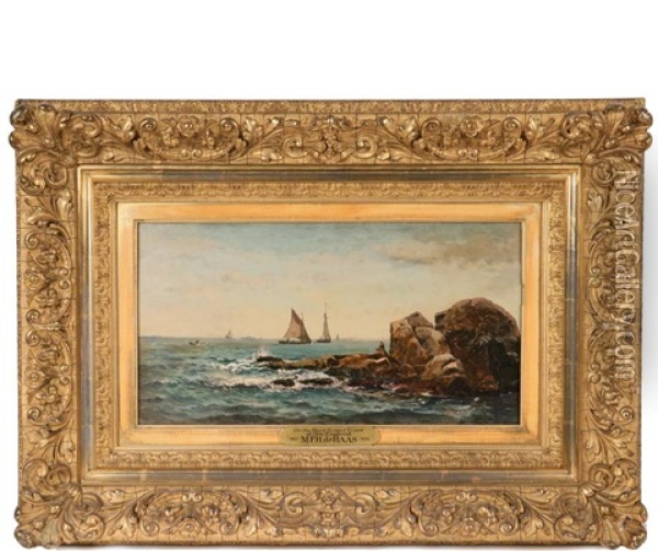On The Rockbound Coast, New England Oil Painting - Mauritz Frederick Hendrick de Haas