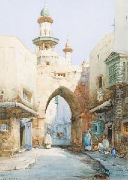 Middle Eastern Street Scene Oil Painting - Cyril Hardy