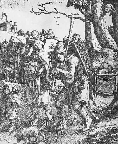 Wandering Beggars 1520 Oil Painting - Lucas Van Leyden