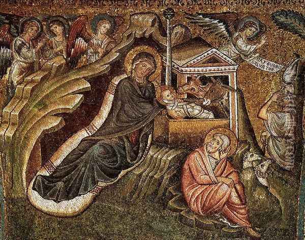 Nativity Oil Painting - Jacopo Torriti
