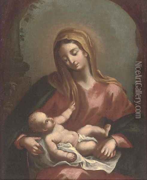 The Madonna and Child Oil Painting - Francesco Solimena