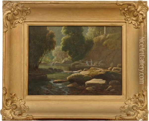 On The Erskine River, Lorne Oil Painting - John Robert Mather