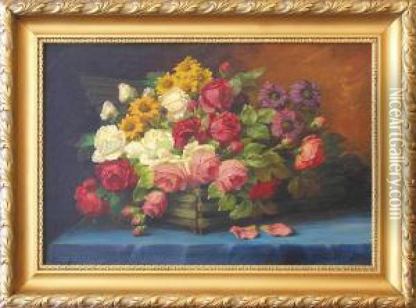 Kwiaty W Koszu Oil Painting - Wilhelm Schutze