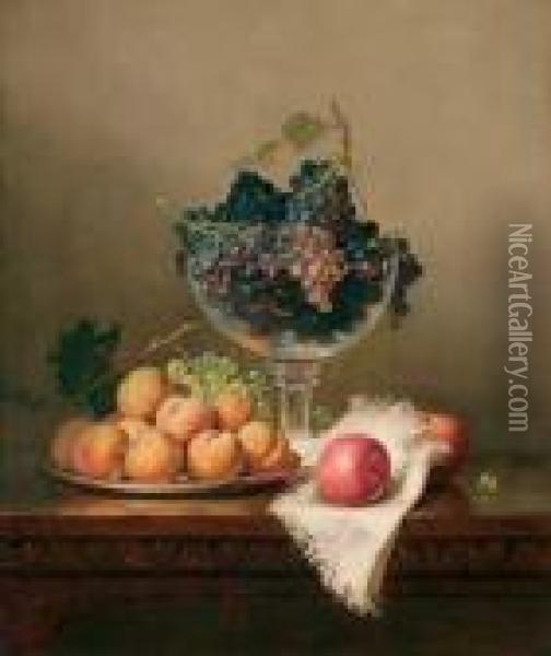 Still Life With Fruit & Compote Oil Painting - Frederick Stone Batcheller