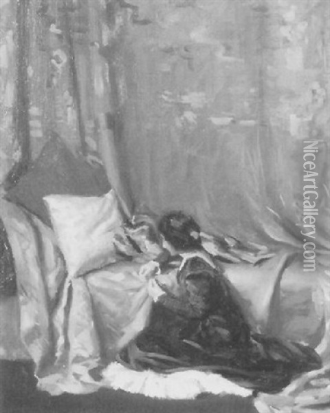 Kneeling By Her Bed Oil Painting - William Wallace Gilchrist