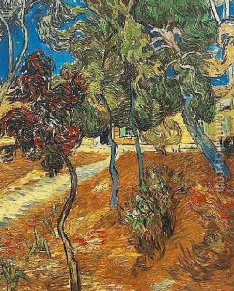 Trees In The Garden Of Saint Paul Hospital IV Oil Painting - Vincent Van Gogh