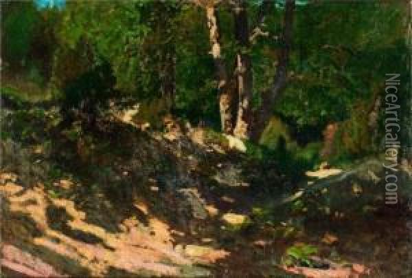La Gorge Aux Loups - Fontainebleau Oil Painting - Alberto Pasini