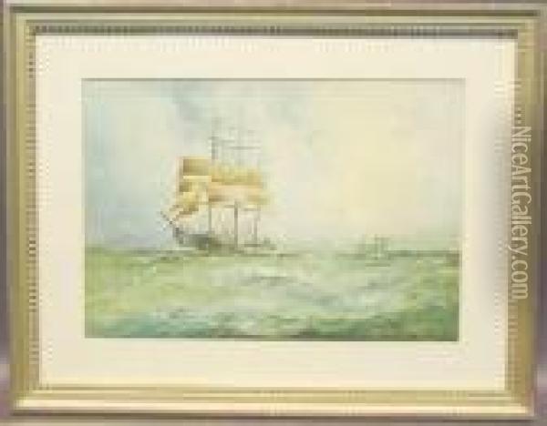 O'er Turbulent Waters Oil Painting - William Minshall Birchall