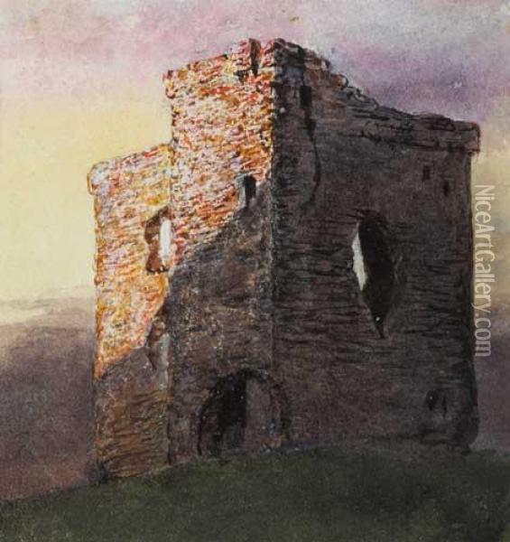Timmins Castle, County Dublin And Various Other Views In Counties Dublin And Kildare (set Of Six) Oil Painting - Charles J. Ryan