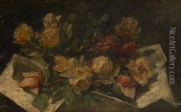 Le Bouquet De Roses Oil Painting - Carel Nicolaas Storm van 's-Gravensande