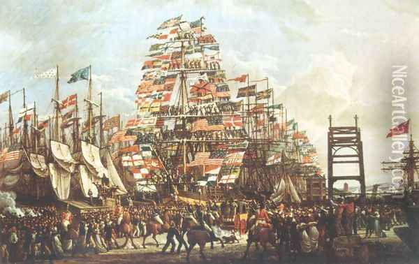 Visit of the Prince of Wales To Liverpool, 18 September, 1806 Oil Painting - Robert Salmon