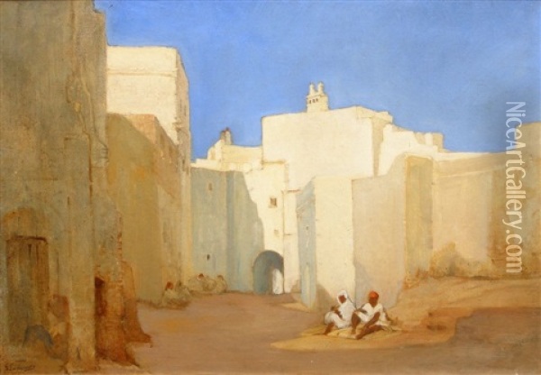 Rue Animee En Afrique Du Nord Oil Painting - Gustave Achille Guillaumet