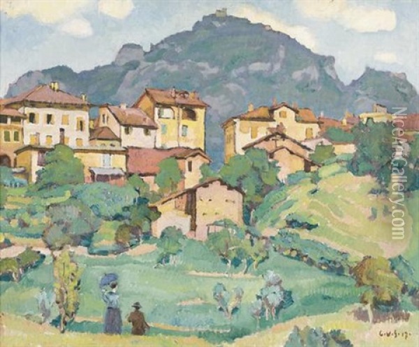 Ansicht Von Montagnola Oil Painting - Carl Albert Von Salis-Soglio